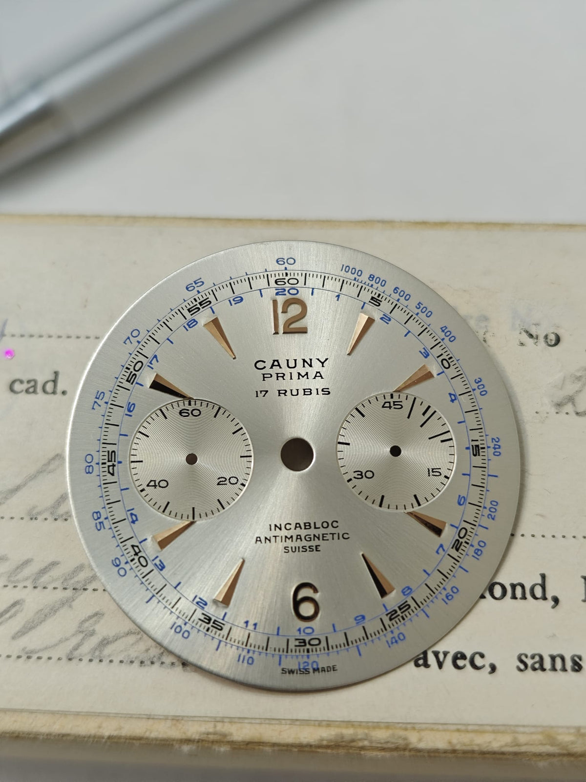 Cadran Cauny Prima Cronograph – NOS (New Old Stock)