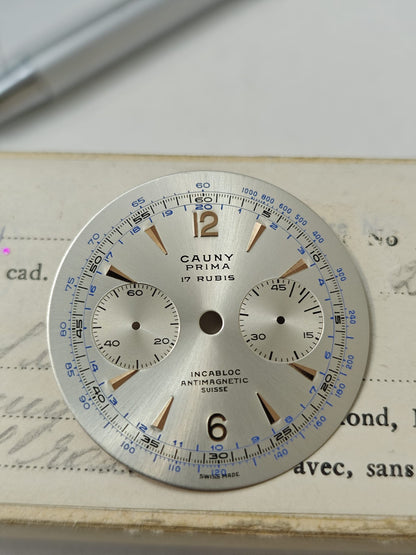 Cadran Cauny Prima Cronograph – NOS (New Old Stock)